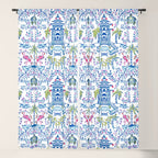 Colorful Coastal Chinoiserie  Window Curtain Gallery Image 5