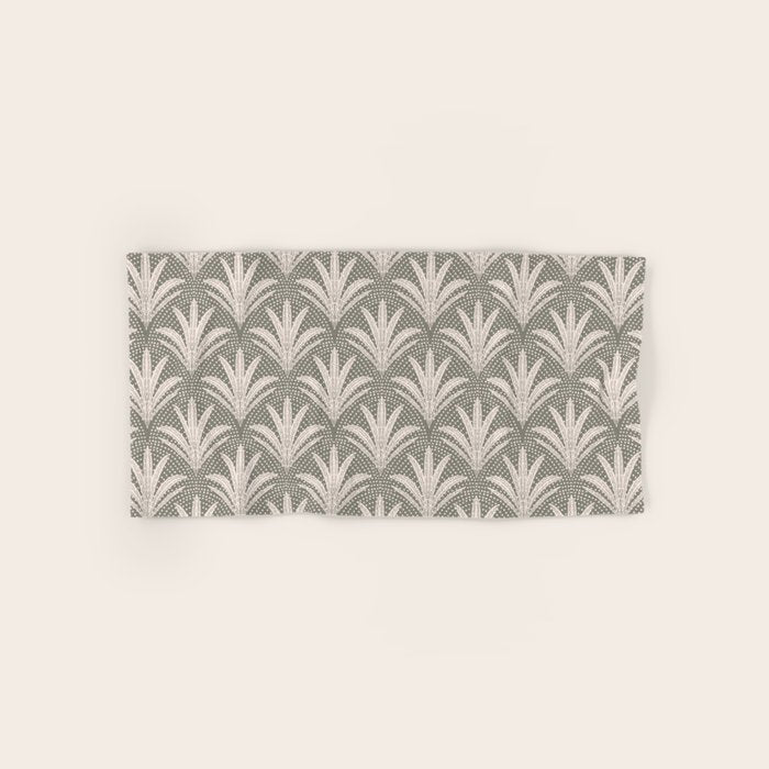 Boho Rustic Palm Radiance Muted Grey Bath Towel Gallery Image 1