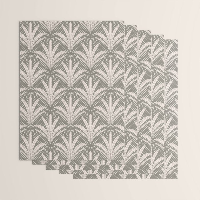 Boho Rustic Palm Radiance Muted Grey Wrapping Paper Gallery Image 3
