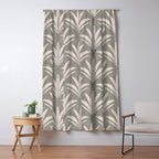 Boho Rustic Palm Radiance Muted Grey Window Curtain Gallery Image 5