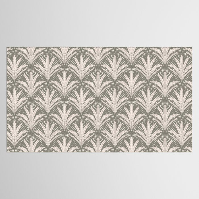 Boho Rustic Palm Radiance Muted Grey Tablecloth Gallery Image 2