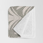 Boho Rustic Palm Radiance Muted Grey Throw Blanket Gallery Image 3