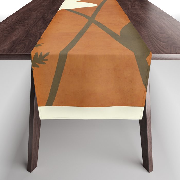 Minimal Abstract Art Landscape Flowers 4 Table Runner Gallery Image 1
