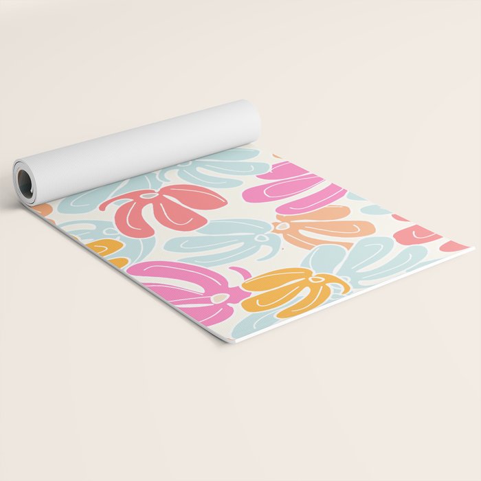 Retro Floral Spring Yoga Mat Gallery Image 2