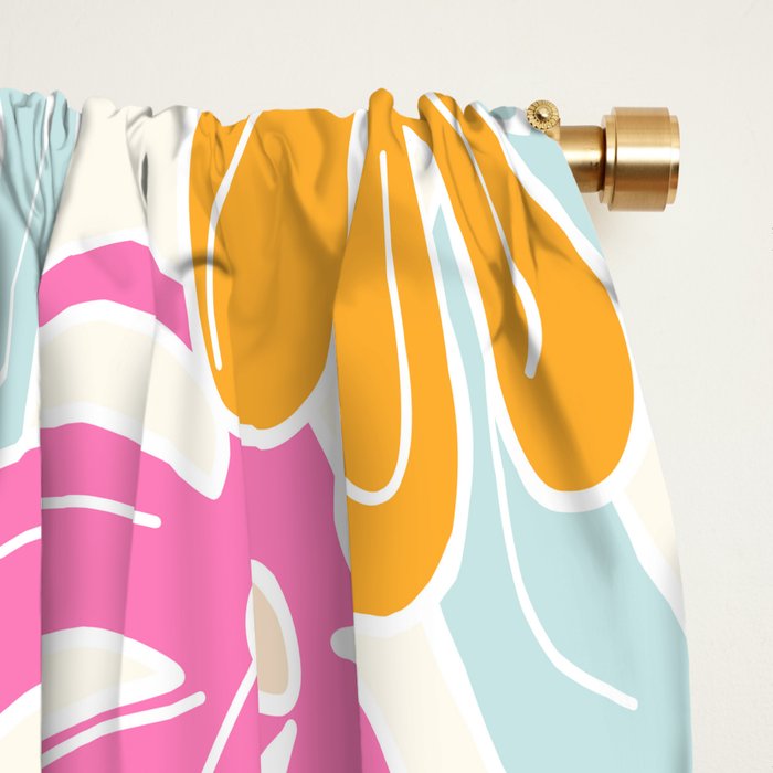 Retro Floral Spring Window Curtain Gallery Image 2