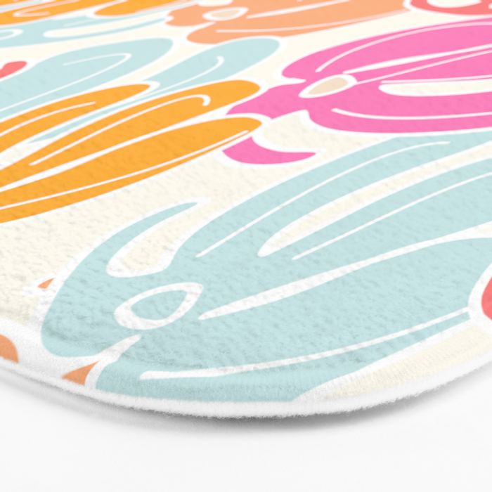 Retro Floral Spring Bath Mat Gallery Image 3