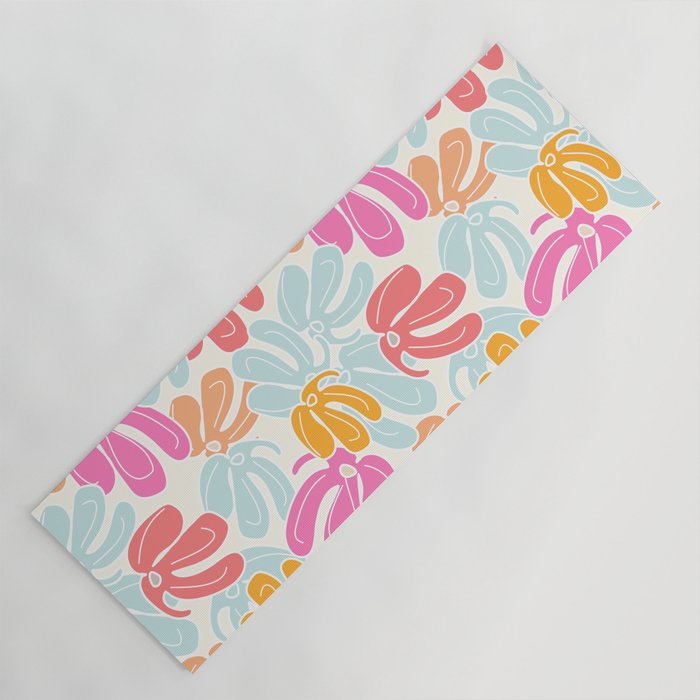 Retro Floral Spring Yoga Mat Gallery Image 1