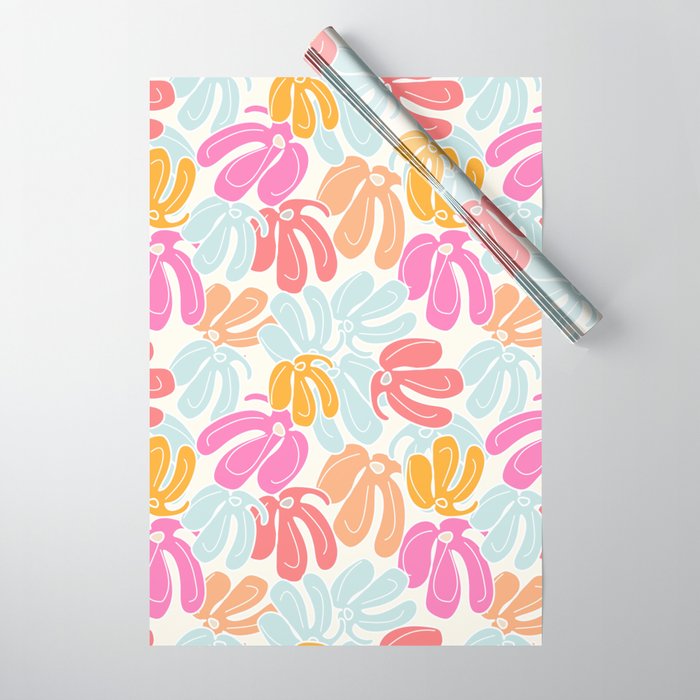 Retro Floral Spring Wrapping Paper Gallery Image 1