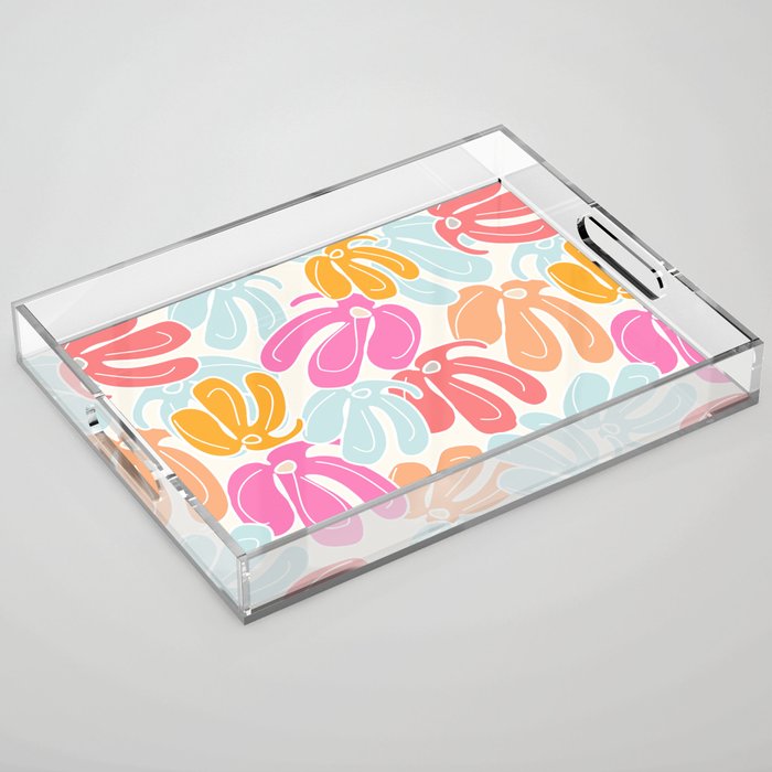 Retro Floral Spring Acrylic Tray Gallery Image 1