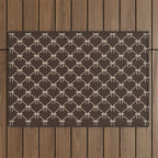 Bows and Ribbons Pattern LXIII Mocha Brown Outdoor Rug Gallery Image 1