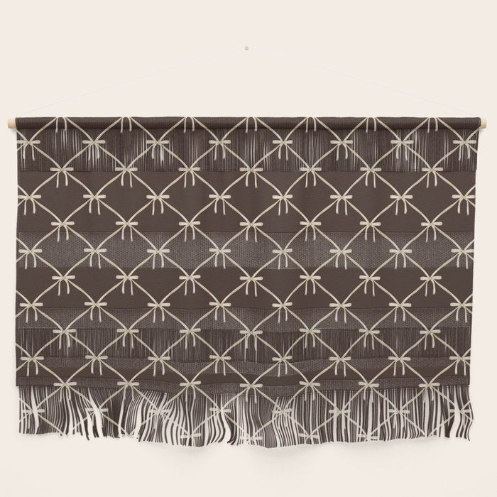 Bows and Ribbons Pattern LXIII Mocha Brown Wall Hanging Gallery Image 1