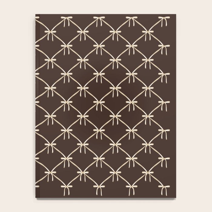 Bows and Ribbons Pattern LXIII Mocha Brown Notebook Gallery Image 4
