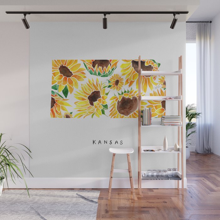 Kansas State Sunflowers Wall Mural Gallery Image 1