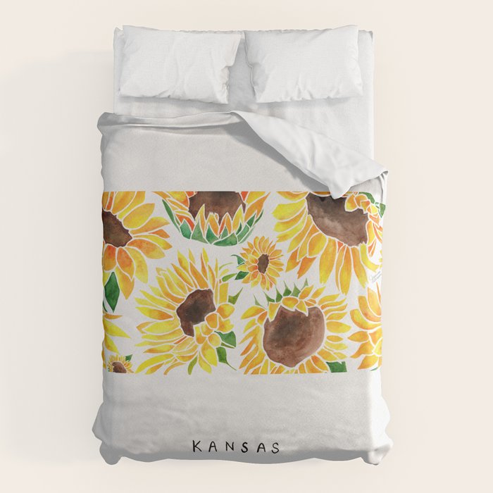 Kansas State Sunflowers Duvet Cover Gallery Image 1