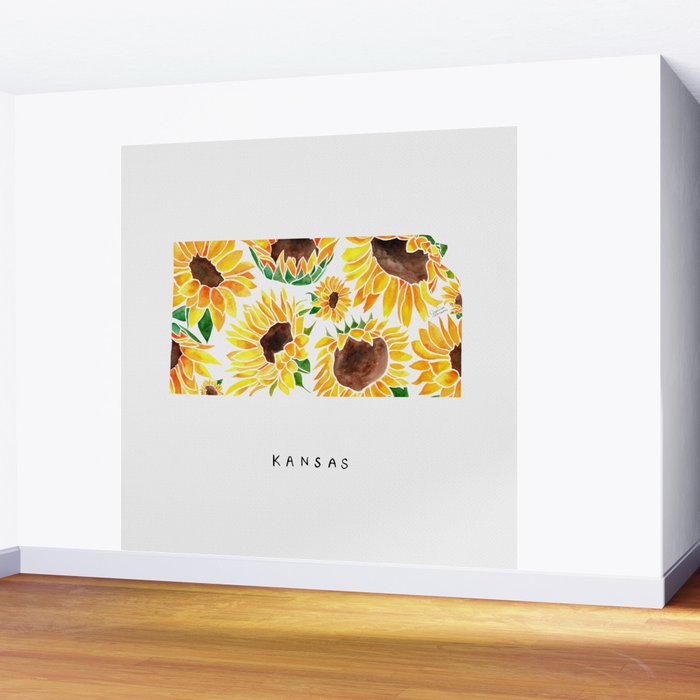 Kansas State Sunflowers Wall Mural Gallery Image 2