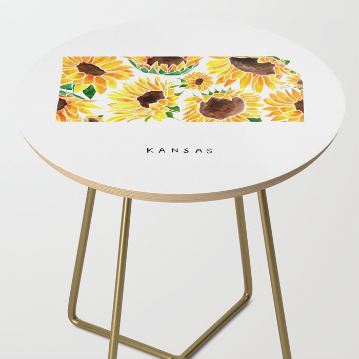Kansas State Sunflowers Side Table Gallery Image 2