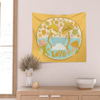 mushy love mushroom longboard surf // retro art by surfy birdy Wall Tapestry Gallery Image 2