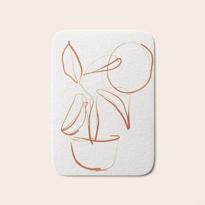 Abstract line art /Plant2 Bath Mat Gallery Image 1
