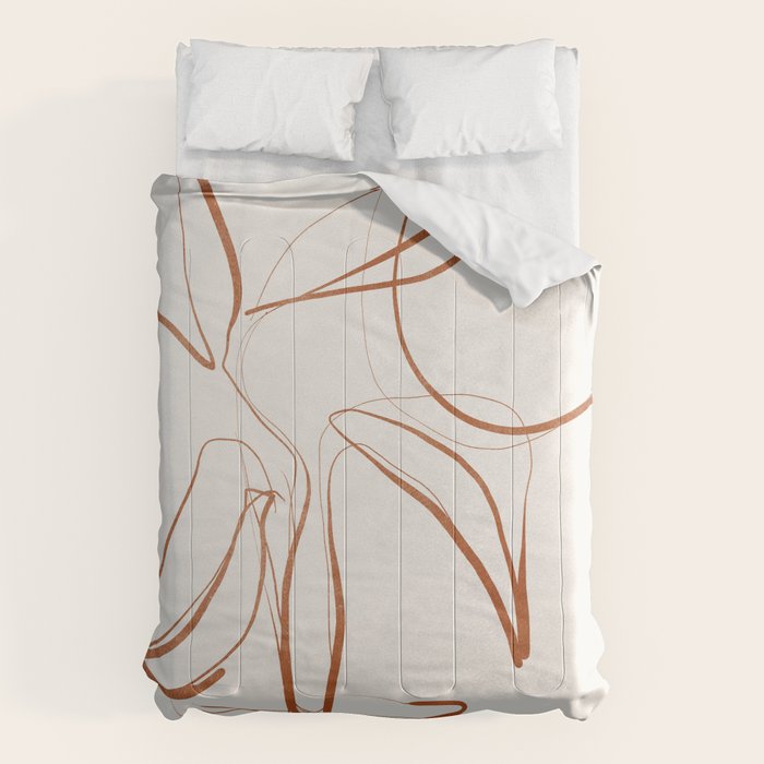Abstract line art /Plant2 Comforter Gallery Image 1