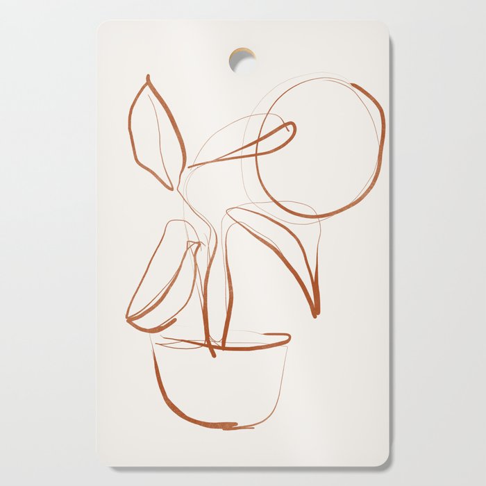Abstract line art /Plant2 Cutting Board Gallery Image 1