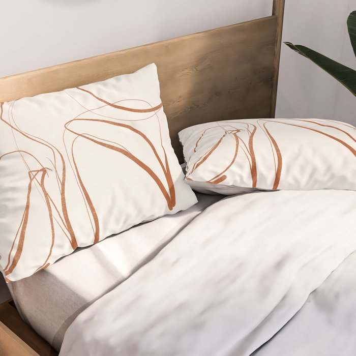 Abstract line art /Plant2 Pillow Sham Gallery Image 2