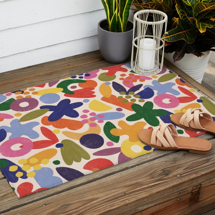 Bright Abstract Pattern #1 Outdoor Rug Gallery Image 2