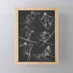 Minimal Skiers Line Art 1 Mini Art Print Gallery Image 1