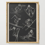 Minimal Skiers Line Art 1 Serving Tray Gallery Image 1