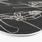 Minimal Skiers Line Art 1 Bath Mat Gallery Image 3