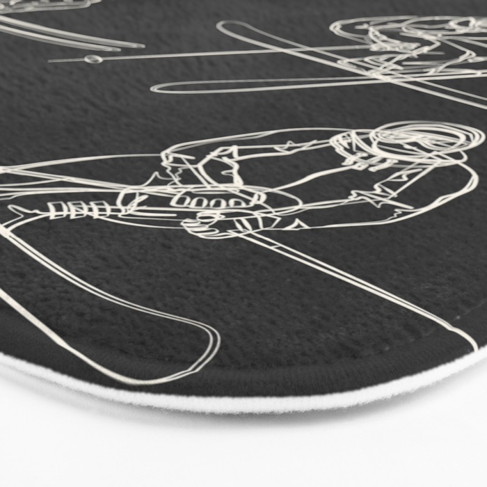 Minimal Skiers Line Art 1 Bath Mat Gallery Image 3