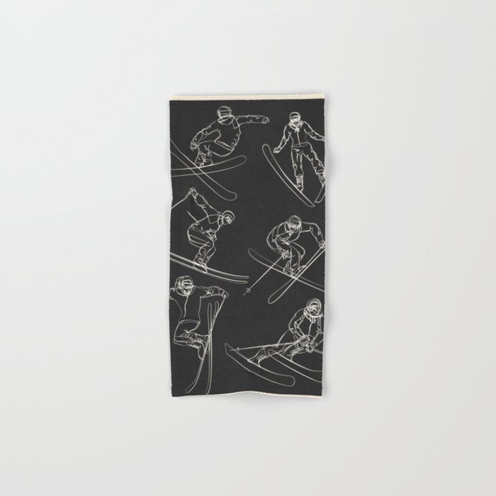 Minimal Skiers Line Art 1 Bath Towel Gallery Image 1