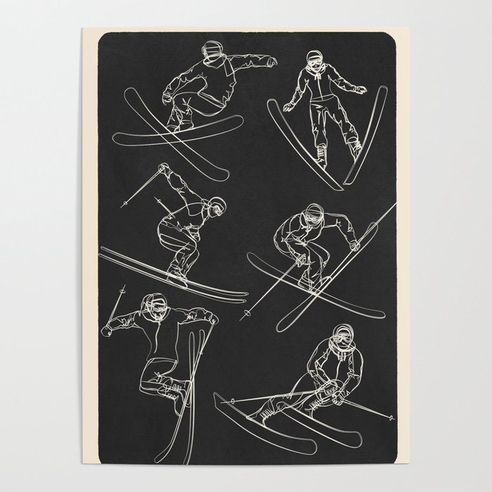Minimal Skiers Line Art 1 Poster Gallery Image 4
