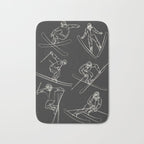 Minimal Skiers Line Art 1 Bath Mat Gallery Image 1