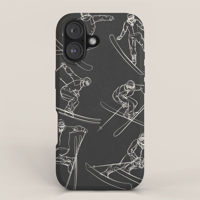 Minimal Skiers Line Art 1 iPhone Case Gallery Image 1