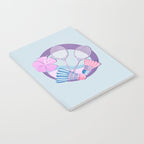 Tropical badminton badge - pastel purple and pink Notebook Gallery Image 2