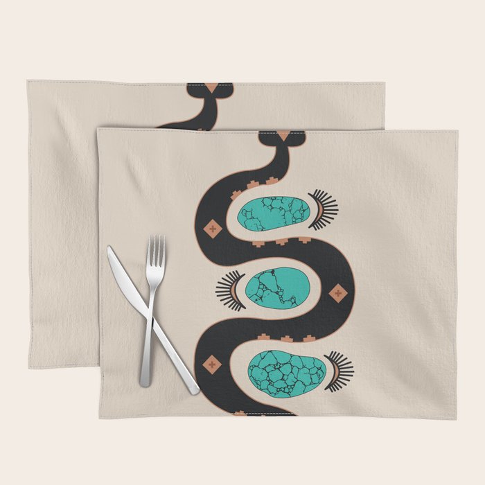Southwestern Slither in Black Placemat Gallery Image 1