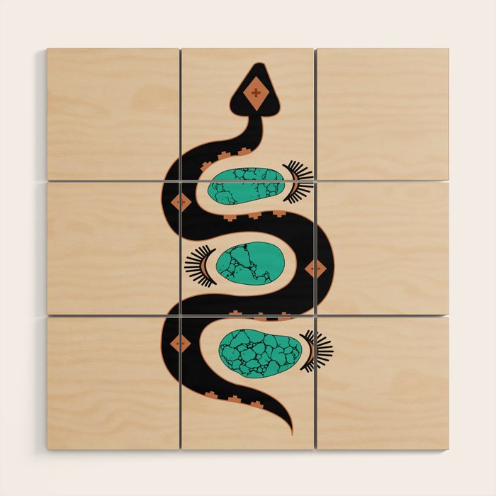 Southwestern Slither in Black Wood Wall Art Gallery Image 1