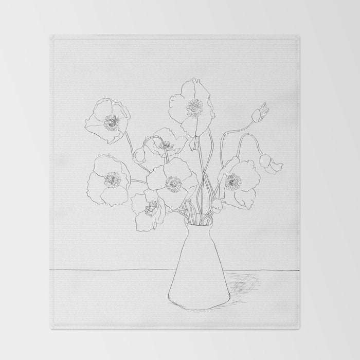 Field Wildflowers Line Throw Blanket Gallery Image 2