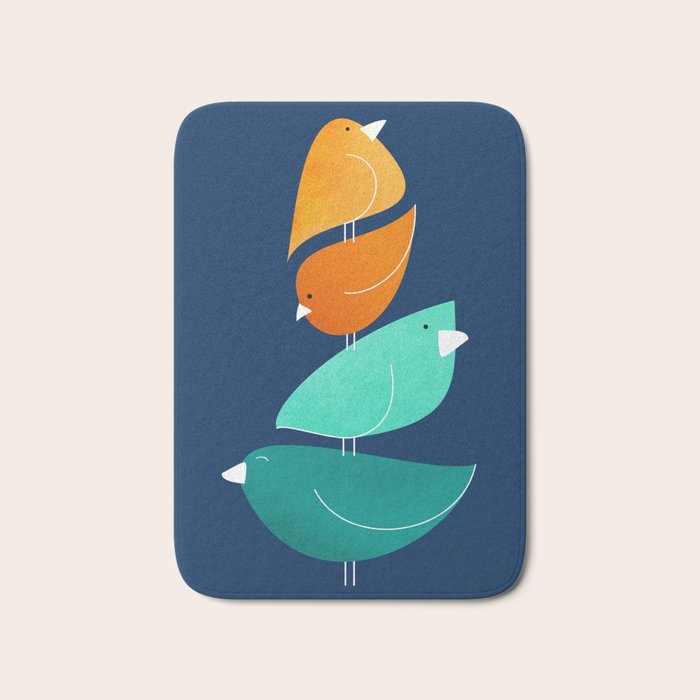 Bird Stack III Illustration Bath Mat Gallery Image 1
