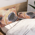 Golden Retriever Puppy Original Oil Painting Pillow Sham Gallery Image 2