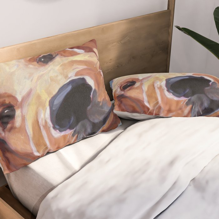 Golden Retriever Puppy Original Oil Painting Pillow Sham Gallery Image 2