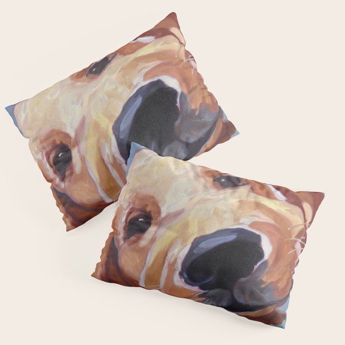 Golden Retriever Puppy Original Oil Painting Pillow Sham Gallery Image 3