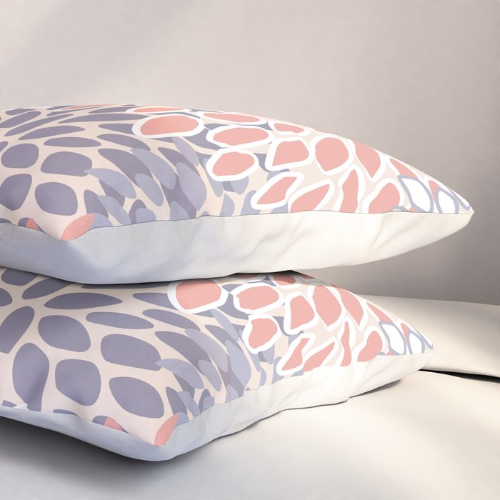  Modern Flowers Print, Coral, Pink and Purple Pillow Sham Gallery Image 3