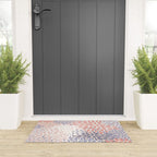  Modern Flowers Print, Coral, Pink and Purple Welcome Mat Gallery Image 3