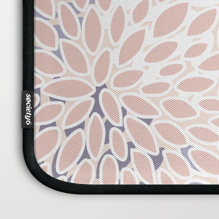  Modern Flowers Print, Coral, Pink and Purple Laptop Sleeve Gallery Image 3
