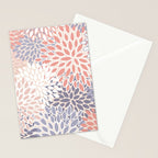  Modern Flowers Print, Coral, Pink and Purple Stationery Card Gallery Image 2