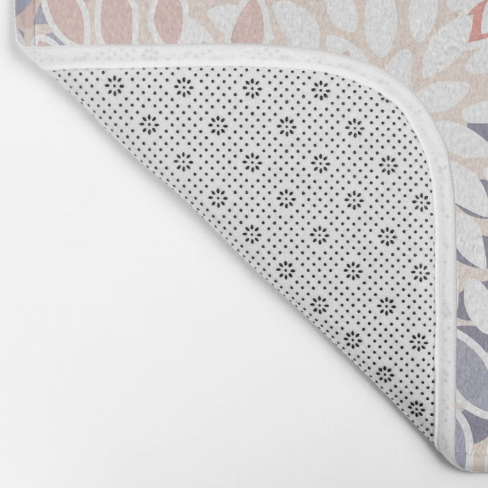  Modern Flowers Print, Coral, Pink and Purple Bath Mat Gallery Image 2