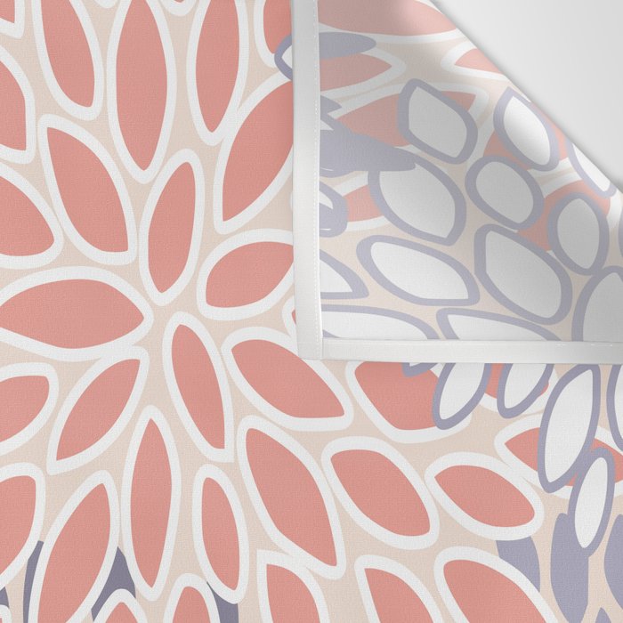  Modern Flowers Print, Coral, Pink and Purple Wall Tapestry Gallery Image 3