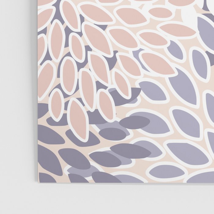  Modern Flowers Print, Coral, Pink and Purple Poster Gallery Image 3