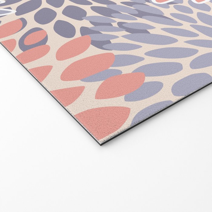  Modern Flowers Print, Coral, Pink and Purple Welcome Mat Gallery Image 2